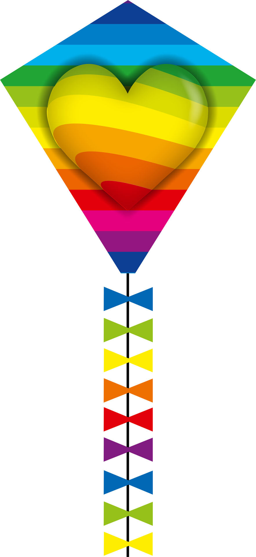 EDDY RAINBOW HEART 50CM 20"