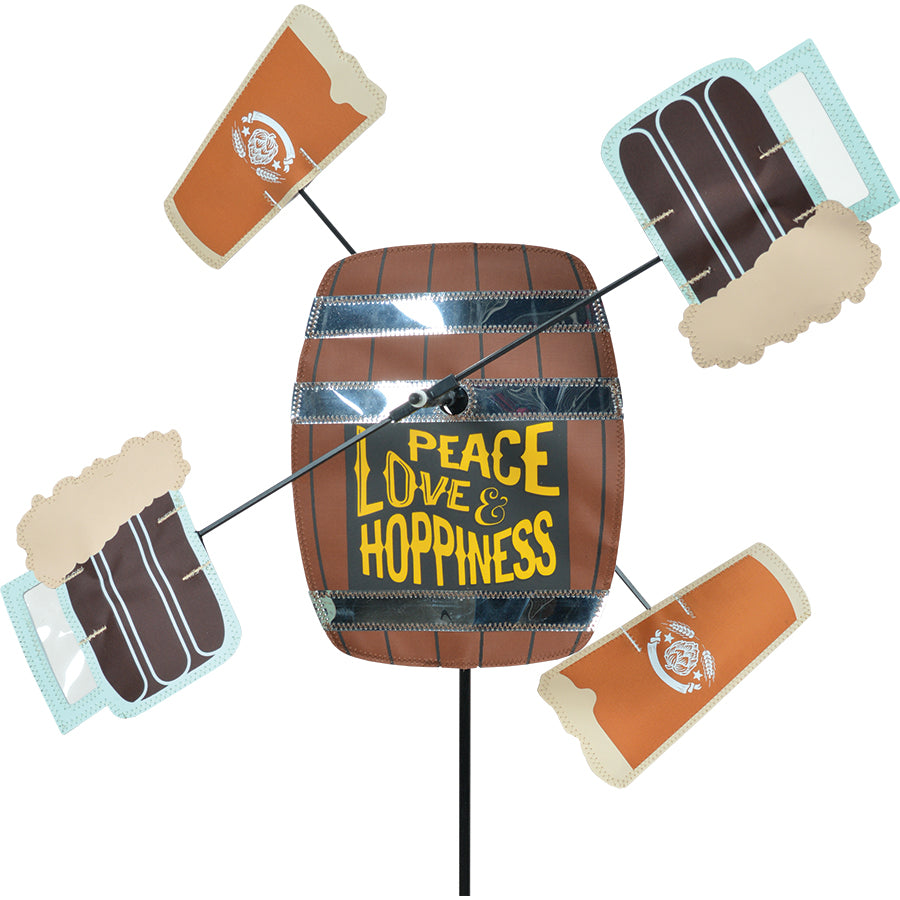 Lawn Spinner - WhirliGig Spinner - Peace Love and Hoppiness