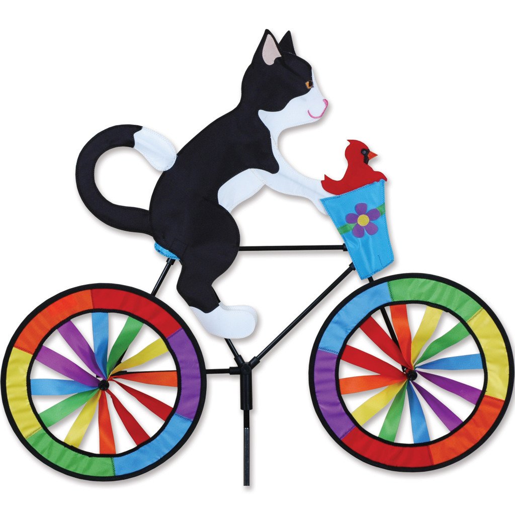 Biker Lawn Spinner - Tuxedo Cat