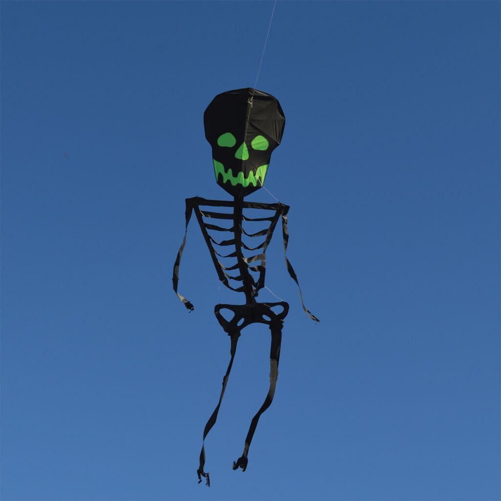 13 Ft. Skeleton Kite - Black - Glowing Eyes