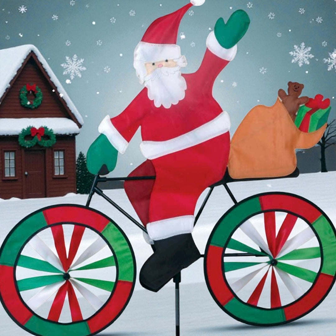 30"" Bike Spinner - Santa - Picture Pretty Kites30"" Bike Spinner - SantaGarden Art, windsocks, and wind spinners;Garden Art, windsocks, and wind spinners/Outdoor Decor;Garden Art, windsocks, and wind spinners/Seasonal Items;Brands/PremierPR25996Picture Pretty KitesPR259964973539330"" Bike Spinner - Santa