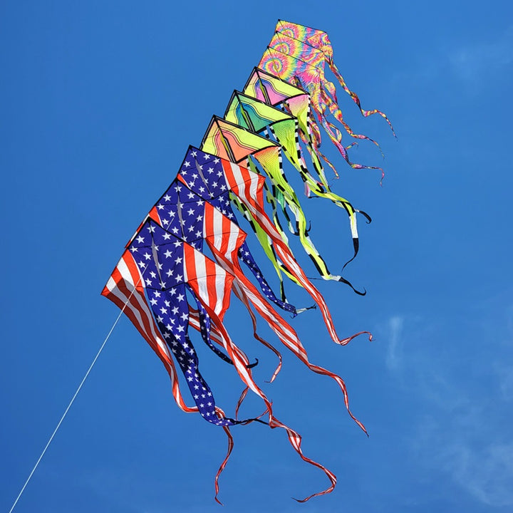 46 in. Flo-Train Delta Kite - (3-Pack Kite Bundle-3 color)