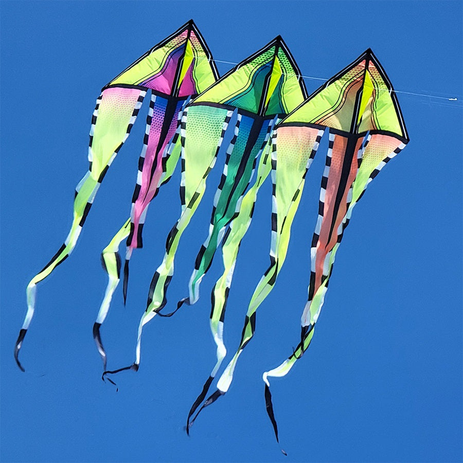 46 in. Flo-Train Delta Kite - (3-Pack Kite Bundle-3 color)