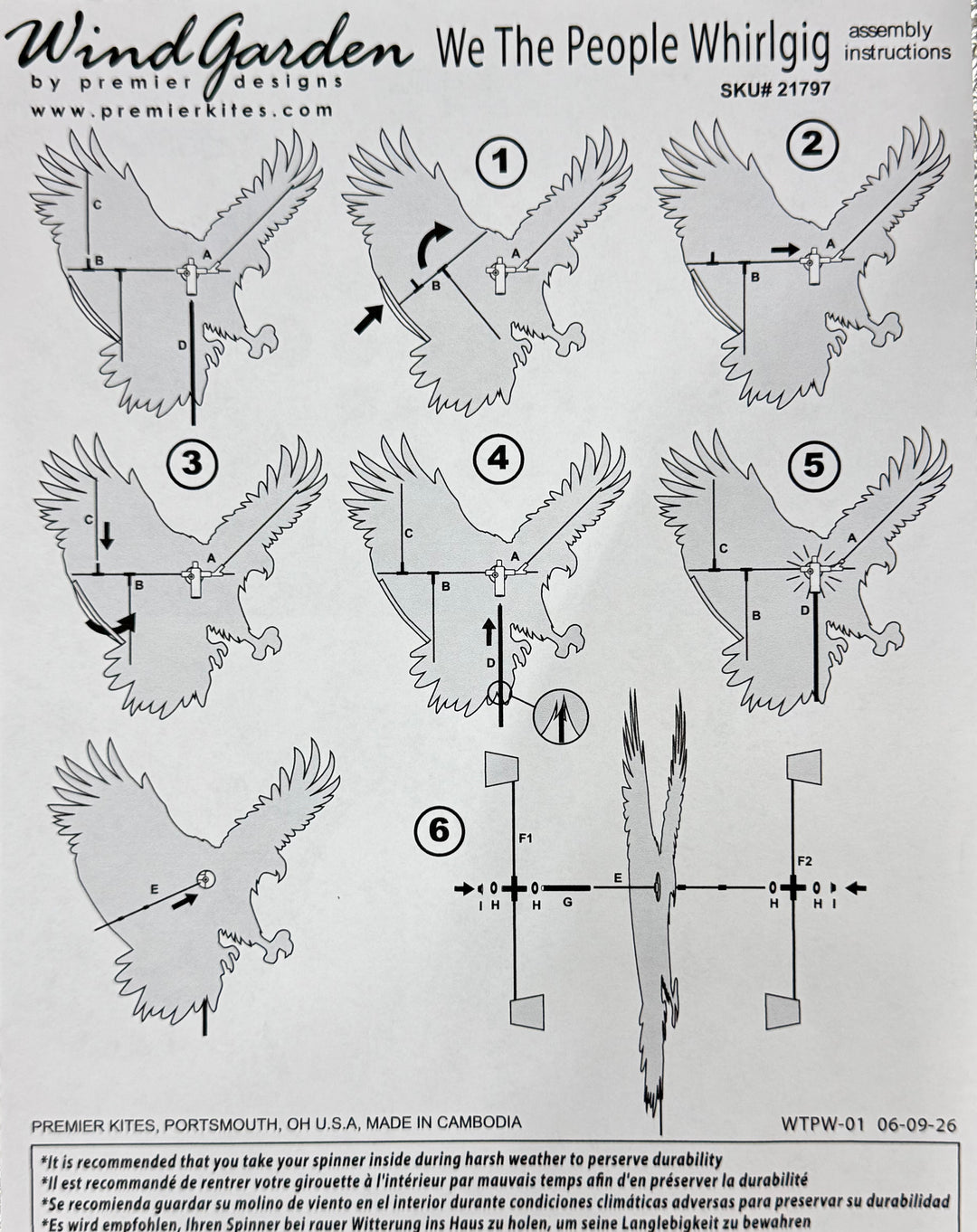 28 in. WhirliGig Spinner - We the People Patriotic Eagle