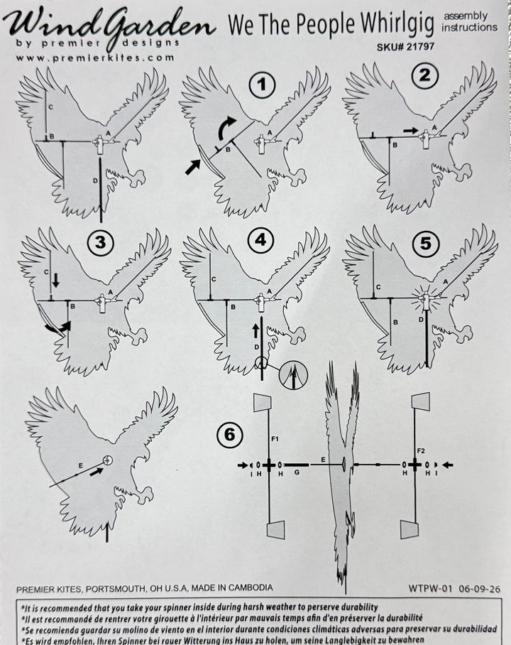 28 in. WhirliGig Spinner - We the People Patriotic Eagle