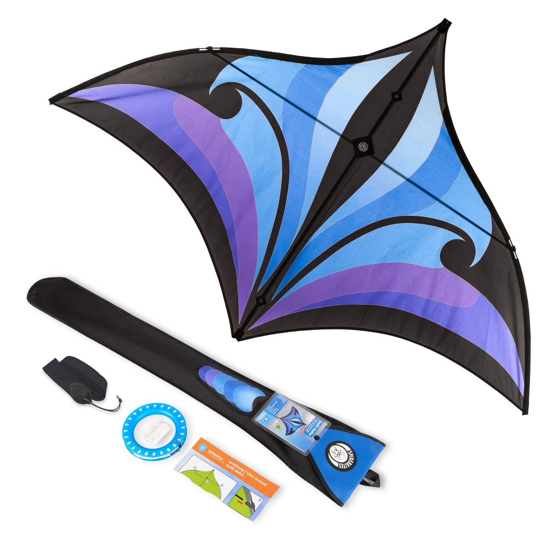 Brasington Swift Delta - Picture Pretty KitesBrasington Swift DeltaSingle Line Kites;Single Line Kites/Parafoil Kites and Sled Kites;Starter Kites;Brands/Prism KitesPicture Pretty KitesAqua/Violet (blue)Brasington Swift Delta