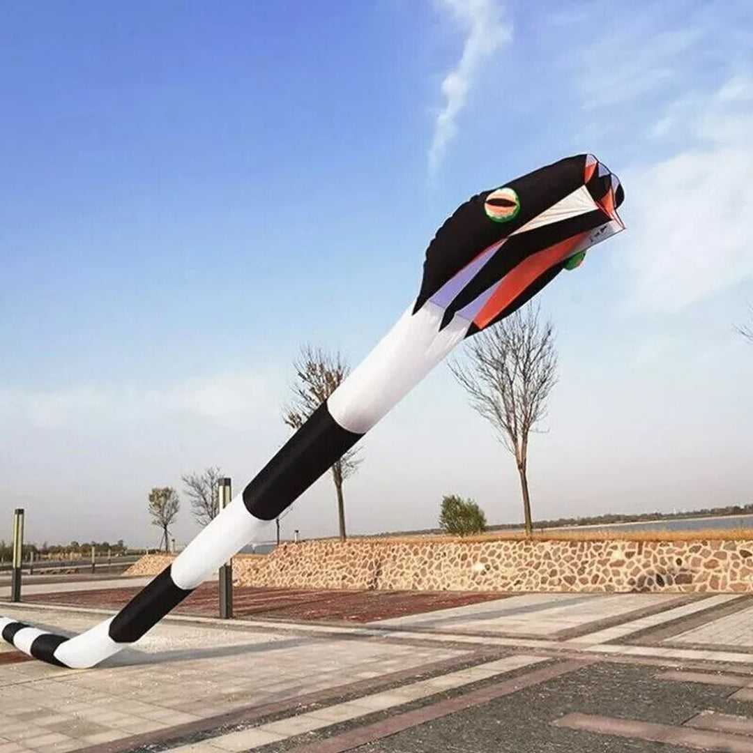 180' Inflatable Snake Kite - Black/White