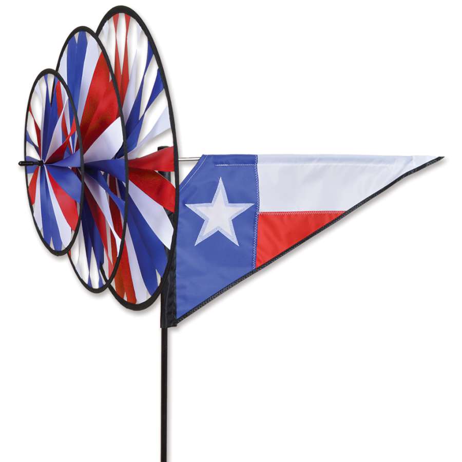 Triple Spinner - Texas - Picture Pretty KitesTriple Spinner - TexasGarden Art, windsocks, and wind spinners;Garden Art, windsocks, and wind spinners/Outdoor Decor;Brands/PremierPR22171Picture Pretty KitesPR22171630104221713Triple Spinner - Texas