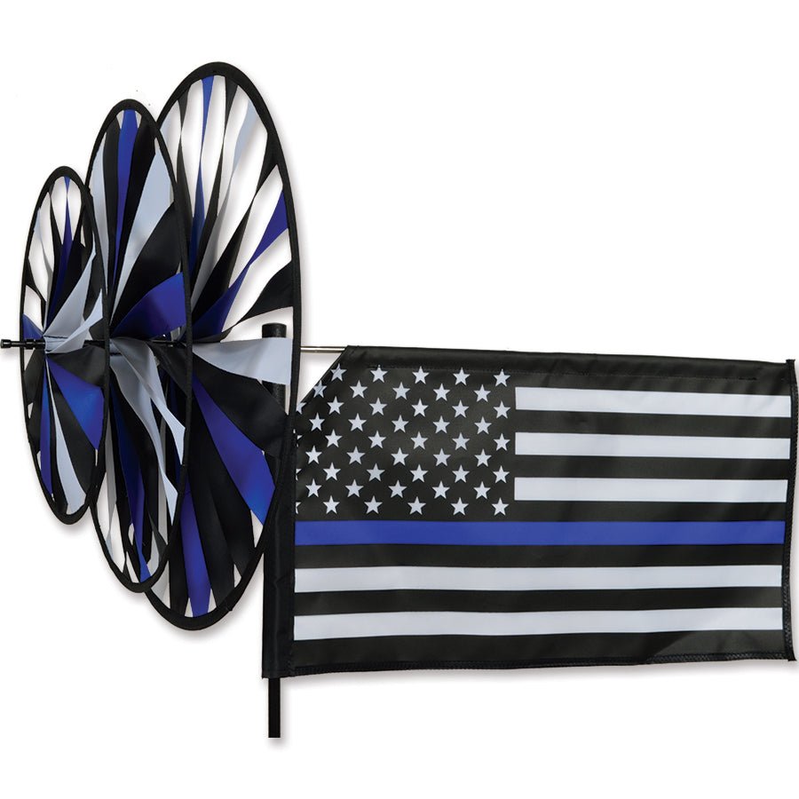 Triple Spinner - Thin Blue Line - Police - Picture Pretty KitesTriple Spinner - Thin Blue Line - PoliceGarden Art, windsocks, and wind spinners;Garden Art, windsocks, and wind spinners/Outdoor Decor;Brands/PremierPR22178Picture Pretty KitesPR2217847638241Triple Spinner - Thin Blue Line - Police